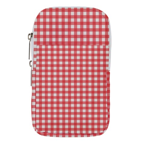 Red White Gingham Plaid Waist Pouch (Large) from ArtsNow.com