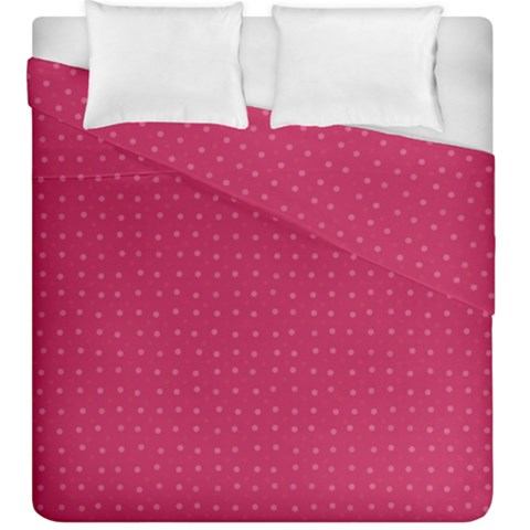 Rose Pink Color Polka Dots Duvet Cover Double Side (King Size) from ArtsNow.com