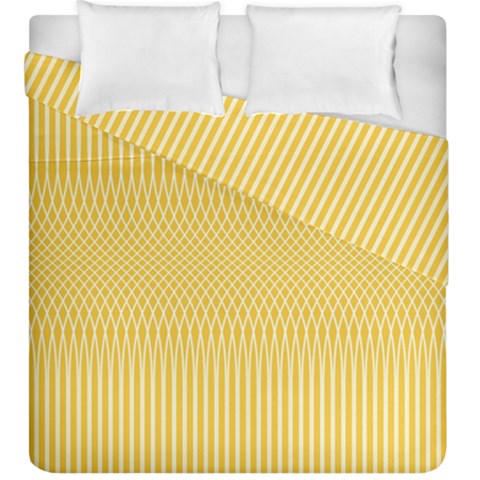 Saffron Yellow Color Stripes Duvet Cover Double Side (King Size) from ArtsNow.com