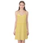 Saffron Yellow Color Stripes Camis Nightgown