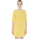 Saffron Yellow Color Stripes Pocket Dress