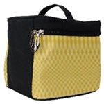 Saffron Yellow Color Stripes Make Up Travel Bag (Small)