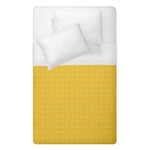 Saffron Yellow Color Polka Dots Duvet Cover (Single Size) from ArtsNow.com