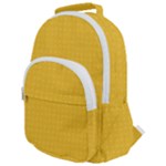 Saffron Yellow Color Polka Dots Rounded Multi Pocket Backpack