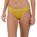 Saffron Yellow Color Polka Dots Band Bikini Bottom