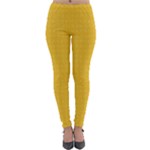 Saffron Yellow Color Polka Dots Lightweight Velour Leggings