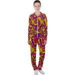 Colorful Boho Swirls Pattern Casual Jacket and Pants Set
