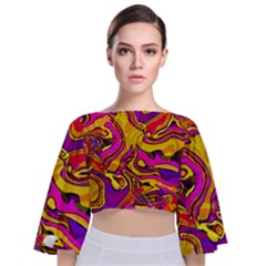 Tie Back Butterfly Sleeve Chiffon Top 