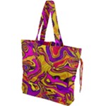 Colorful Boho Swirls Pattern Drawstring Tote Bag