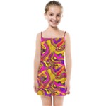 Colorful Boho Swirls Pattern Kids  Summer Sun Dress