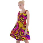 Colorful Boho Swirls Pattern Knee Length Skater Dress