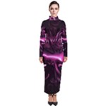 Black Magenta Abstract Art Turtleneck Maxi Dress