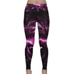 Black Magenta Abstract Art Lightweight Velour Classic Yoga Leggings