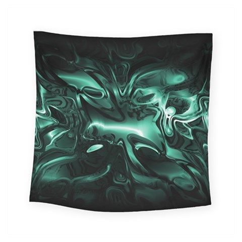 Biscay Green Black Abstract Art Square Tapestry (Small) from ArtsNow.com