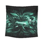 Biscay Green Black Abstract Art Square Tapestry (Small)