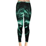 Biscay Green Black Abstract Art Inside Out Leggings