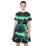 Biscay Green Black Abstract Art Sailor Dress