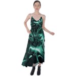 Biscay Green Black Abstract Art Tie Back Maxi Dress