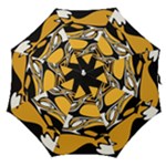 Black Yellow White Abstract Art Straight Umbrellas