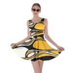 Black Yellow White Abstract Art Skater Dress