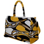 Black Yellow White Abstract Art Duffel Travel Bag