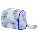 Boho Faded Blue Denim White Batik Satchel Shoulder Bag