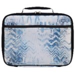 Boho Faded Blue Denim White Batik Full Print Lunch Bag