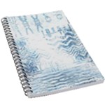 Boho Faded Blue Denim White Batik 5.5  x 8.5  Notebook