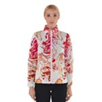 Red Orange Abstract Art Winter Jacket