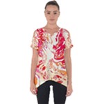 Red Orange Abstract Art Cut Out Side Drop Tee