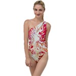 Red Orange Abstract Art To One Side Swimsuit