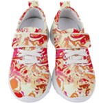 Red Orange Abstract Art Kids  Velcro Strap Shoes