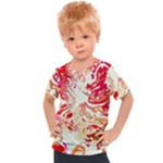 Red Orange Abstract Art Kids  Sports Tee