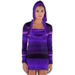 Electric Neon Indigo Black Ombre  Long Sleeve Hooded T-shirt