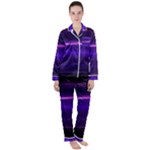 Electric Neon Indigo Black Ombre  Satin Long Sleeve Pyjamas Set