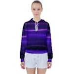 Electric Neon Indigo Black Ombre  Women s Tie Up Sweat