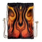 Fire and Flames Pattern Drawstring Bag (Large)