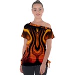 Fire and Flames Pattern Tie-Up Tee