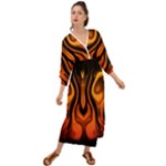 Fire and Flames Pattern Grecian Style  Maxi Dress