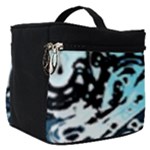 Black Blue White Abstract Art Make Up Travel Bag (Small)