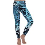 Black Blue White Abstract Art Kids  Lightweight Velour Classic Yoga Leggings