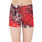 Red Black Abstract Art Kids  Sports Shorts