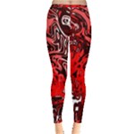 Red Black Abstract Art Inside Out Leggings