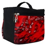Red Black Abstract Art Make Up Travel Bag (Small)