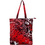 Red Black Abstract Art Double Zip Up Tote Bag