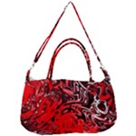Red Black Abstract Art Removal Strap Handbag
