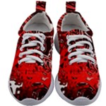 Red Black Abstract Art Kids Athletic Shoes