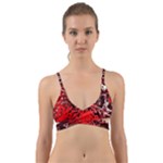 Red Black Abstract Art Wrap Around Bikini Top