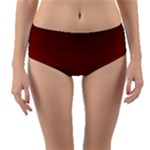 Scarlet Red Ombre Gradient Reversible Mid-Waist Bikini Bottoms