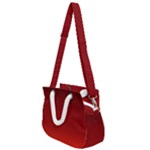 Scarlet Red Ombre Gradient Rope Handles Shoulder Strap Bag